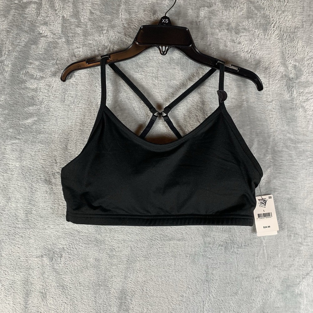 Cotton On Body Women's Sports Bra L Black Workout Yoga Crop‎